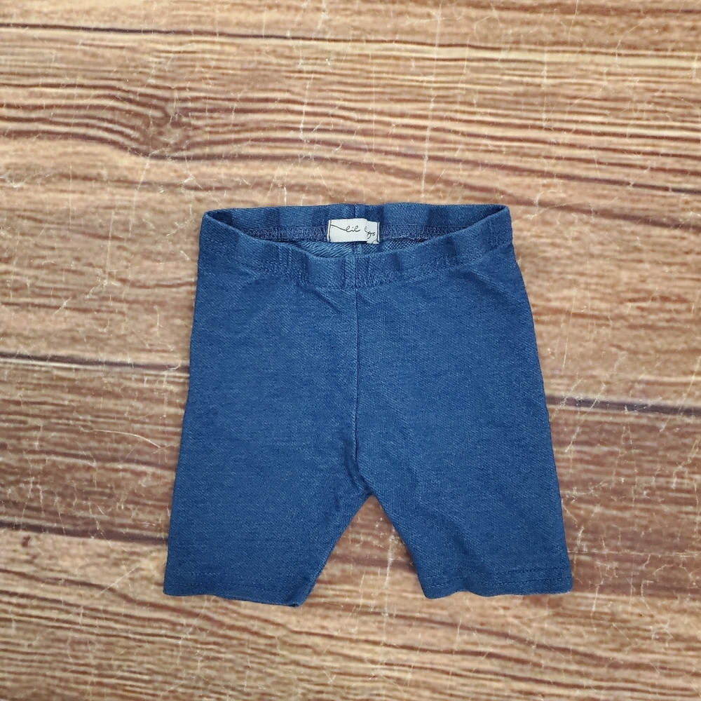 Lil Legs denim chambray stretch legging shorts sz 24m